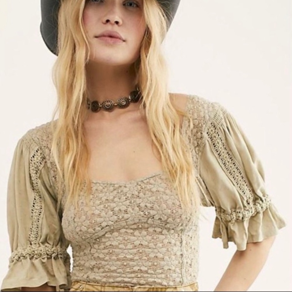 Free People Spring Fling Top in Sage